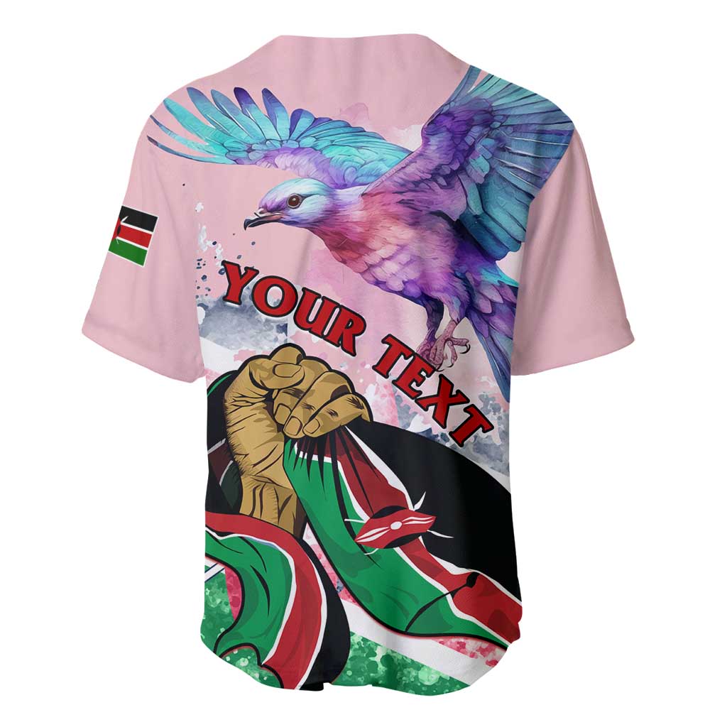 Personalized Kenya Independence Day Baseball Jersey with Lilac Breasted Roller - Unique Version LT01