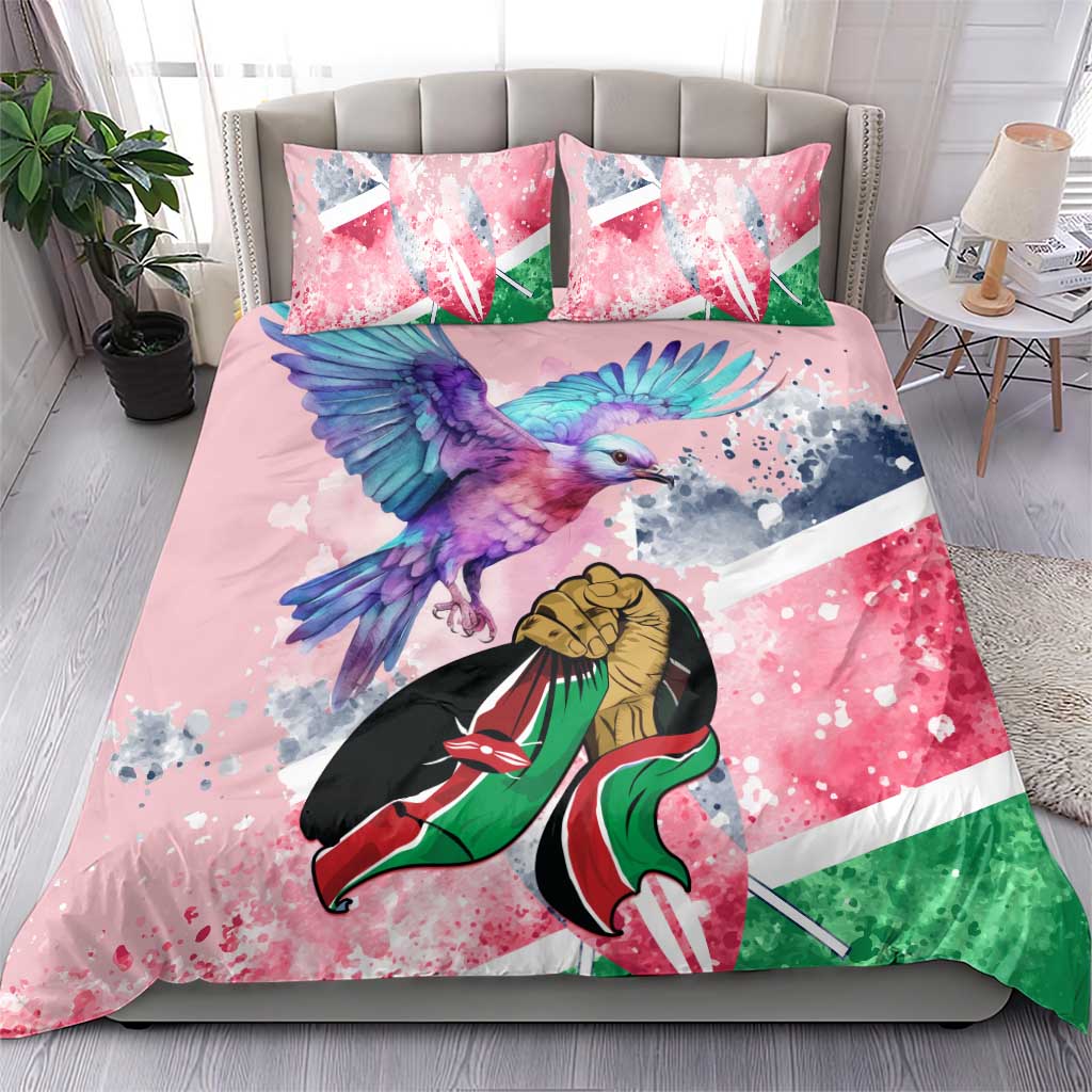 Kenya Independence Day Bedding Set with Lilac Breasted Roller - Unique Version LT01