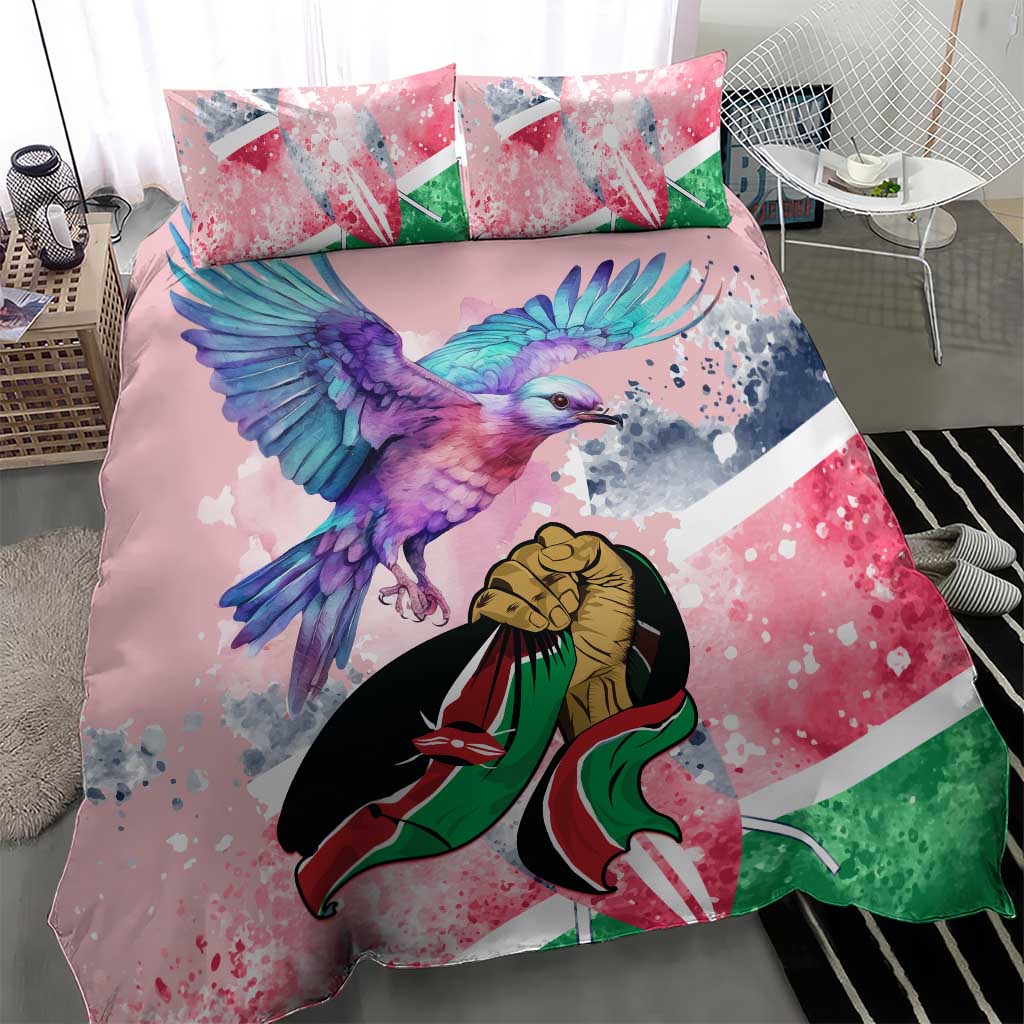 Kenya Independence Day Bedding Set with Lilac Breasted Roller - Unique Version LT01