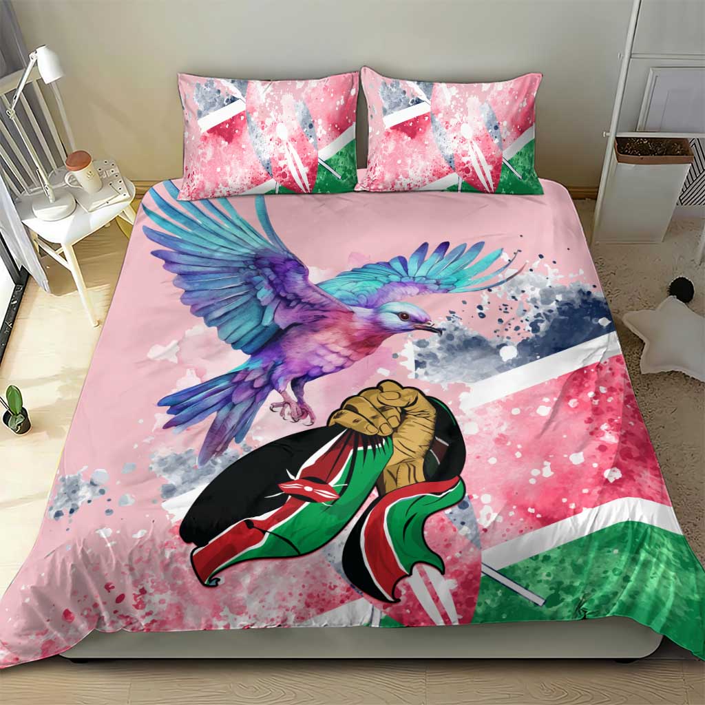 Kenya Independence Day Bedding Set with Lilac Breasted Roller - Unique Version LT01