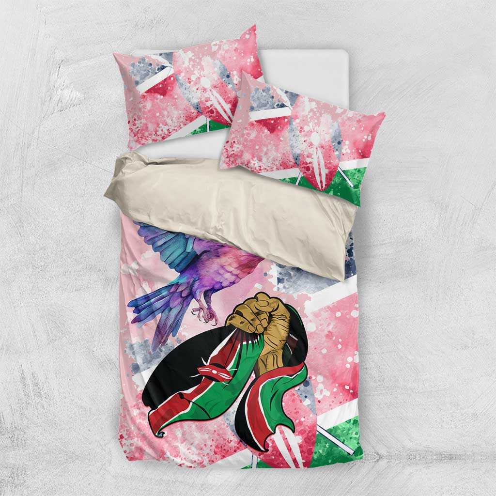 Kenya Independence Day Bedding Set with Lilac Breasted Roller - Unique Version LT01