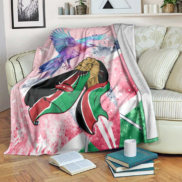 Kenya Independence Day Blanket with Lilac Breasted Roller - Unique Version LT01