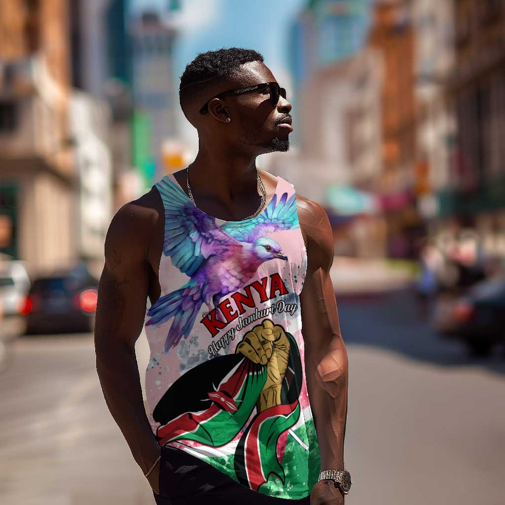 Personalized Kenya Independence Day Men Tank Top with Lilac Breasted Roller - Unique Version LT01
