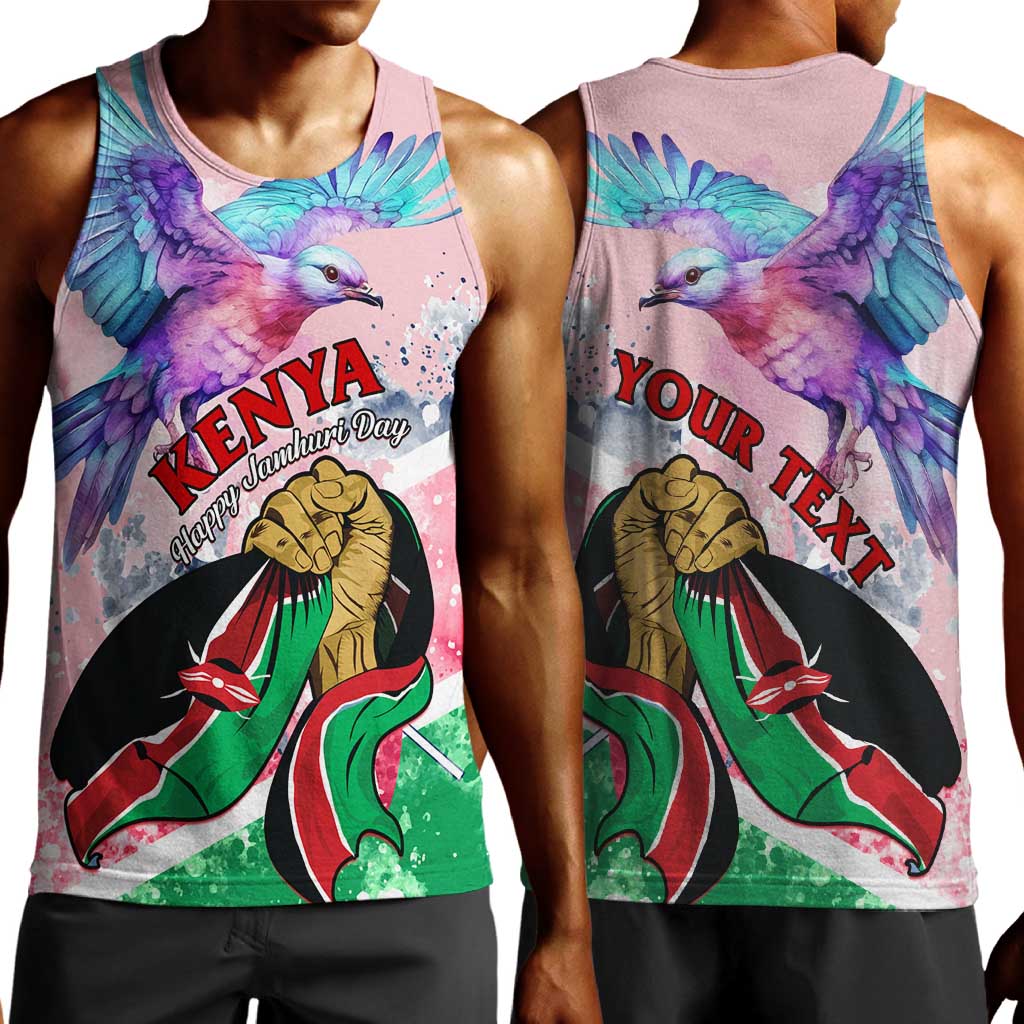 Personalized Kenya Independence Day Men Tank Top with Lilac Breasted Roller - Unique Version LT01