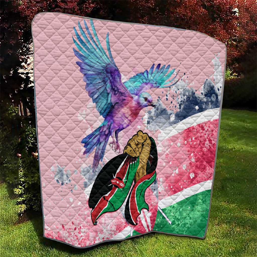 Kenya Independence Day Quilt with Lilac Breasted Roller - Unique Version LT01