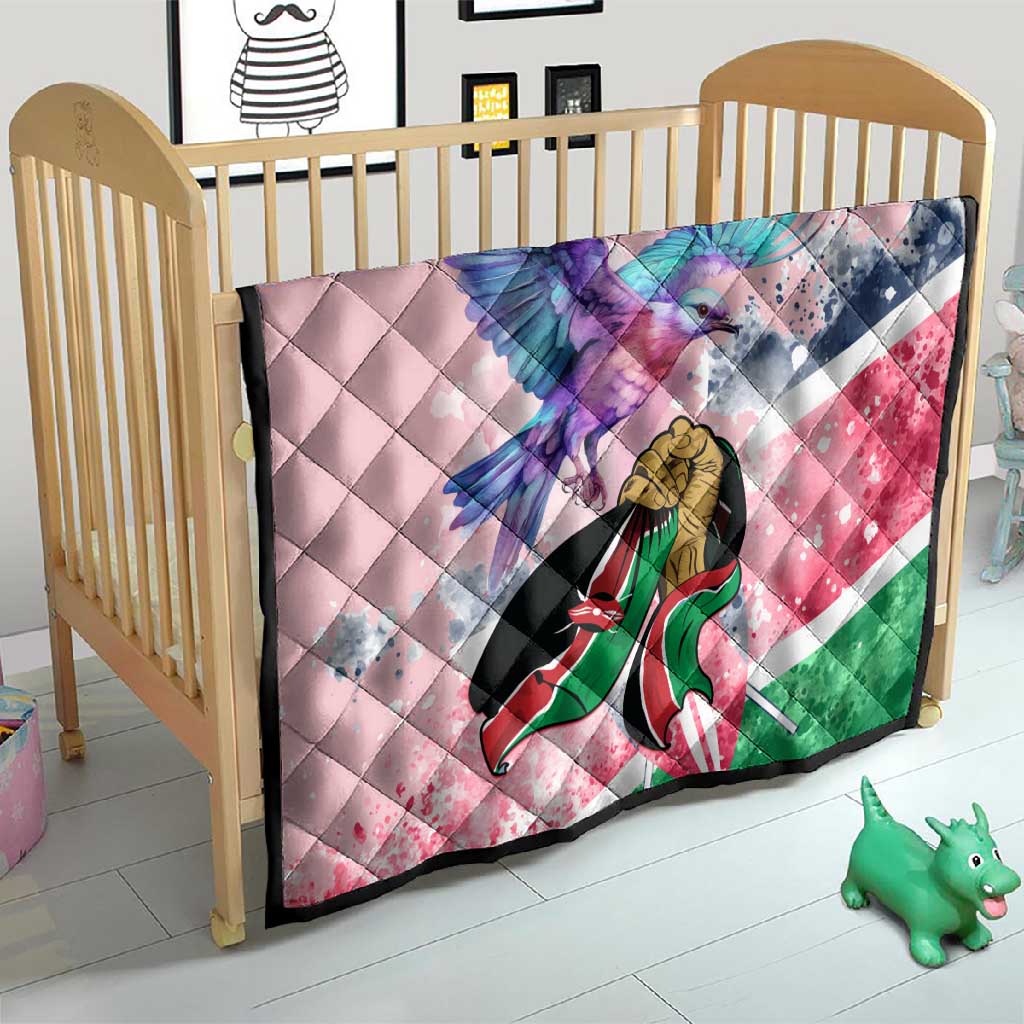 Kenya Independence Day Quilt with Lilac Breasted Roller - Unique Version LT01