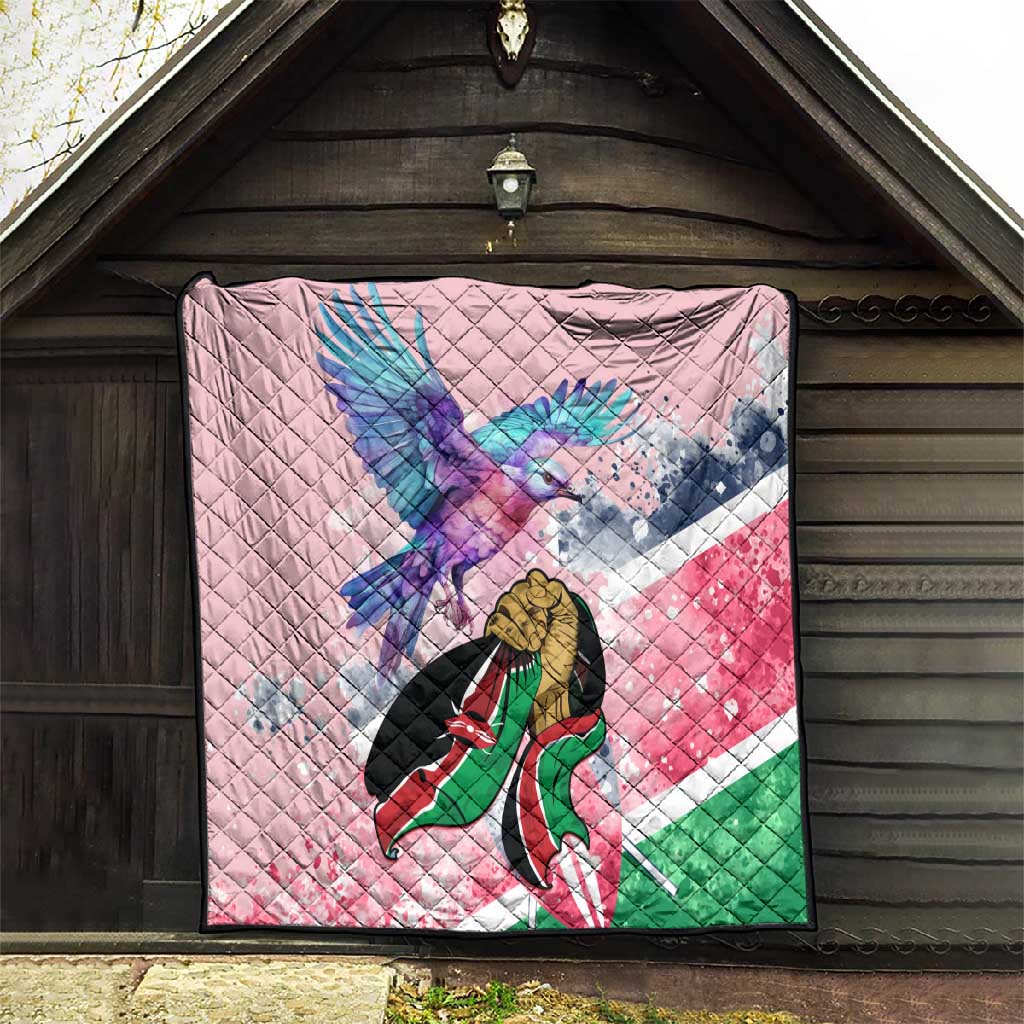 Kenya Independence Day Quilt with Lilac Breasted Roller - Unique Version LT01