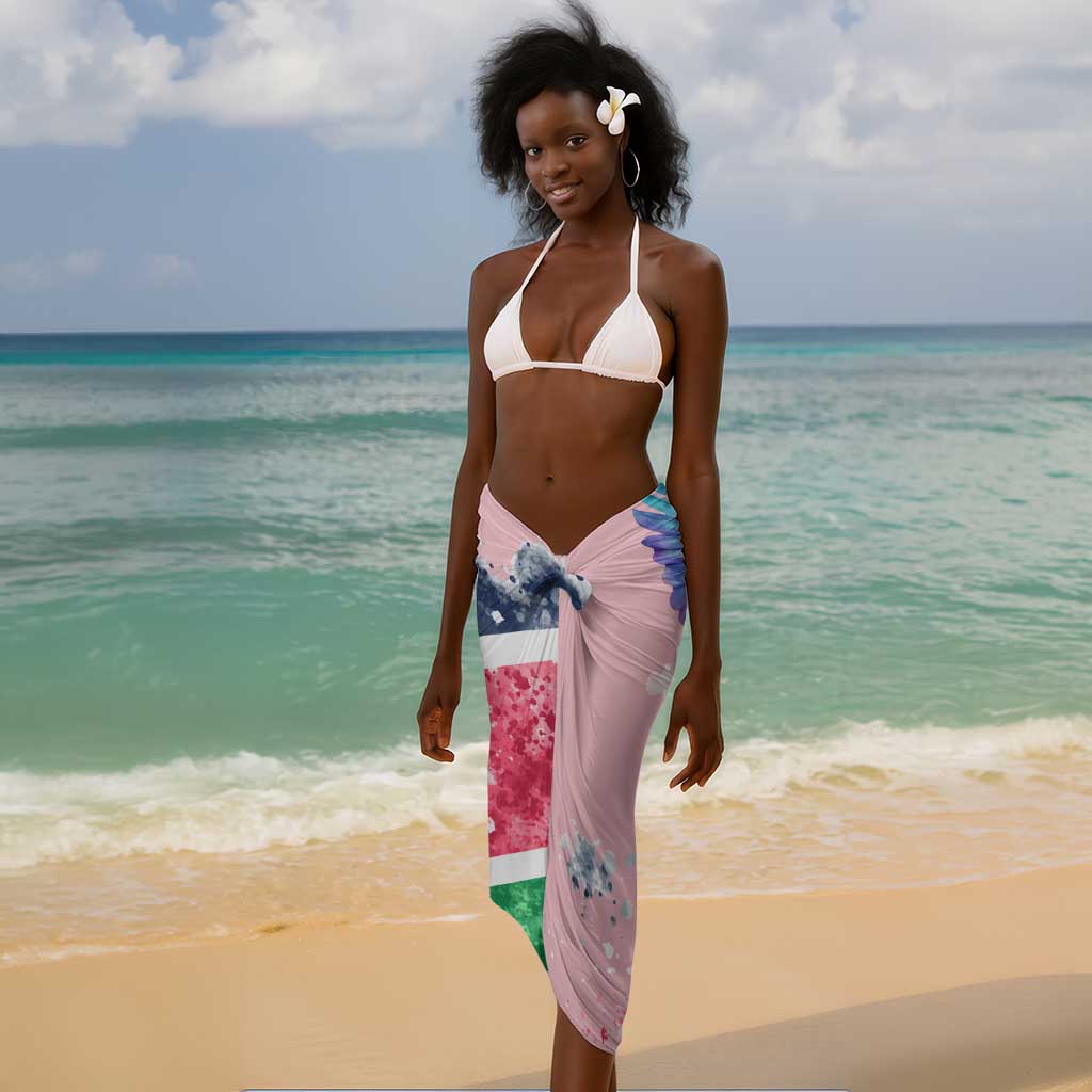Kenya Independence Day Sarong with Lilac Breasted Roller - Unique Version LT01