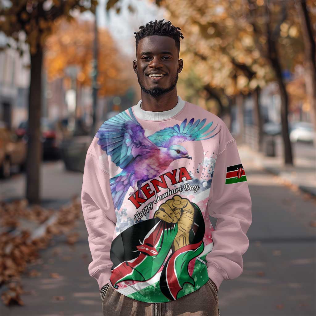 Personalized Kenya Independence Day Sweatshirt with Lilac Breasted Roller - Unique Version LT01