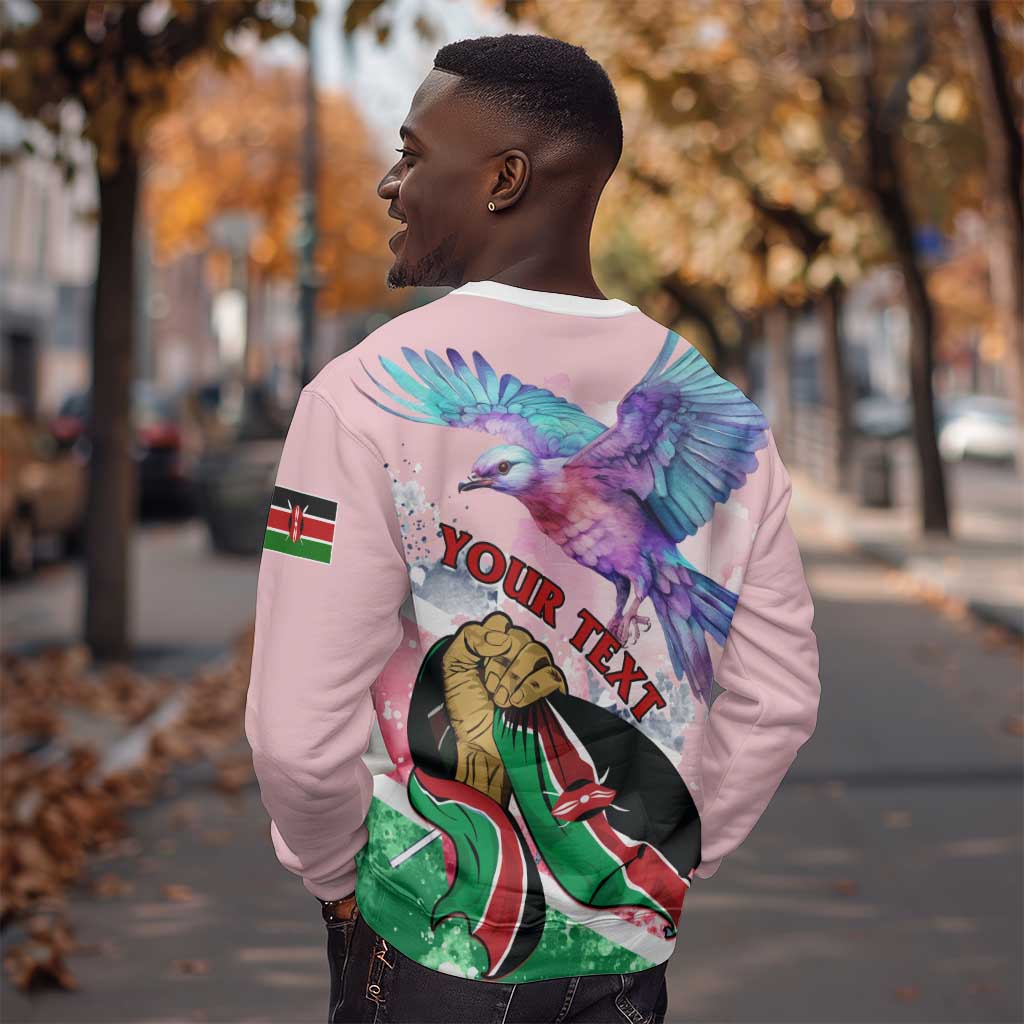 Personalized Kenya Independence Day Sweatshirt with Lilac Breasted Roller - Unique Version LT01