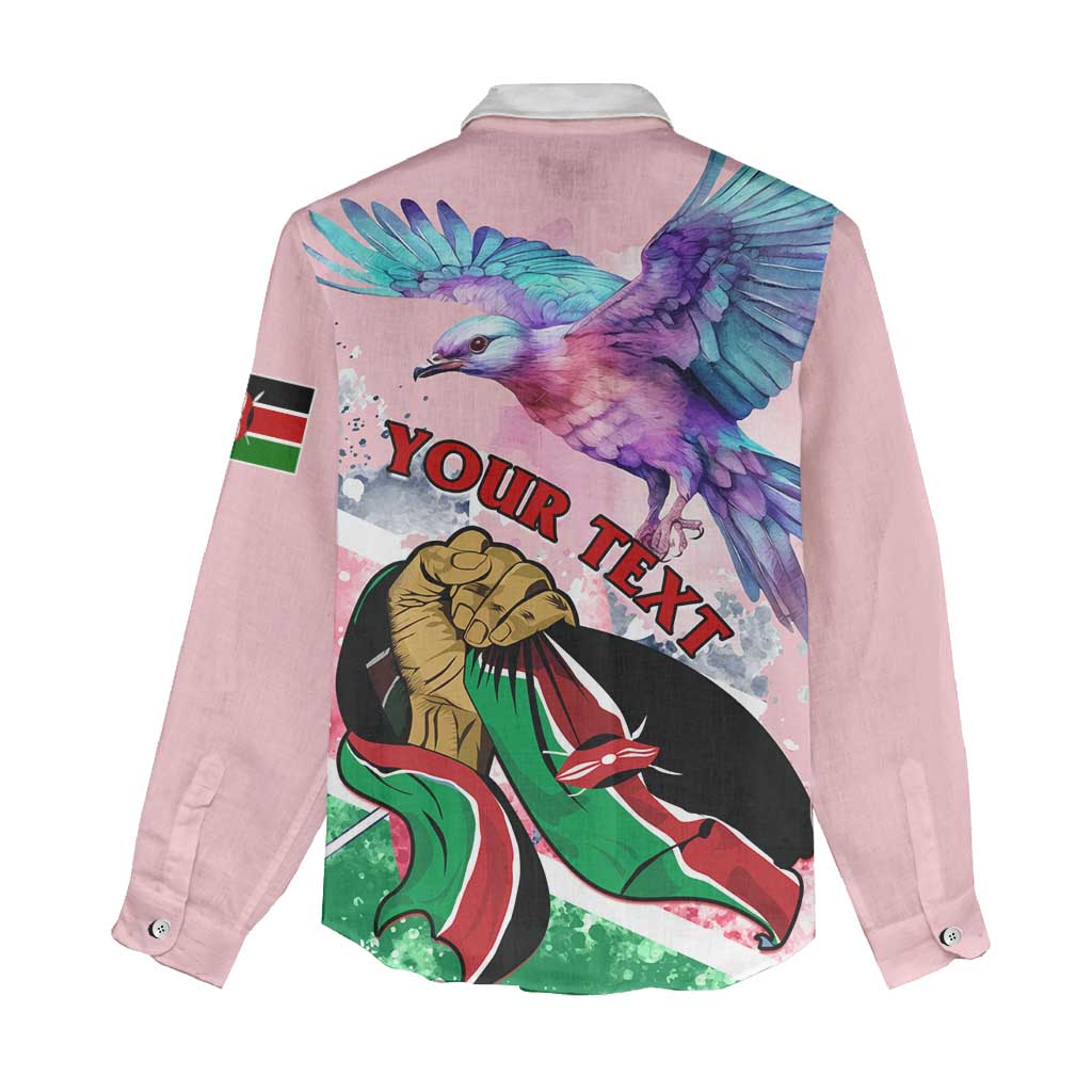 Personalized Kenya Independence Day Women Casual Shirt with Lilac Breasted Roller - Unique Version LT01
