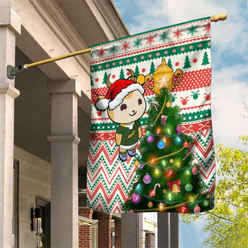 South Africa Rugby Christmas Garden Flag with Cute Springbok and Christmas Tree LT01
