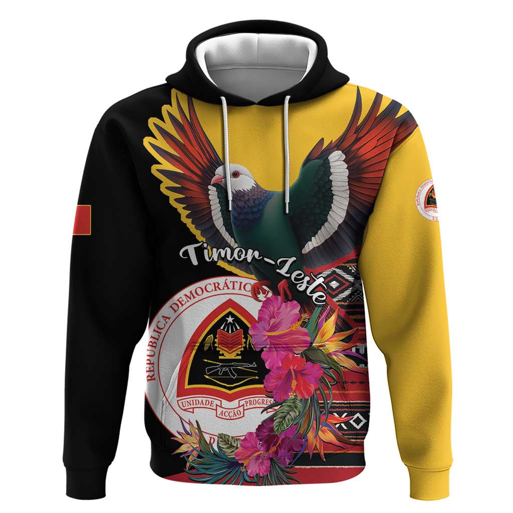 Personalized Timor-Leste Hoodie Timor Imperial Pigeon Hibiscus LT01