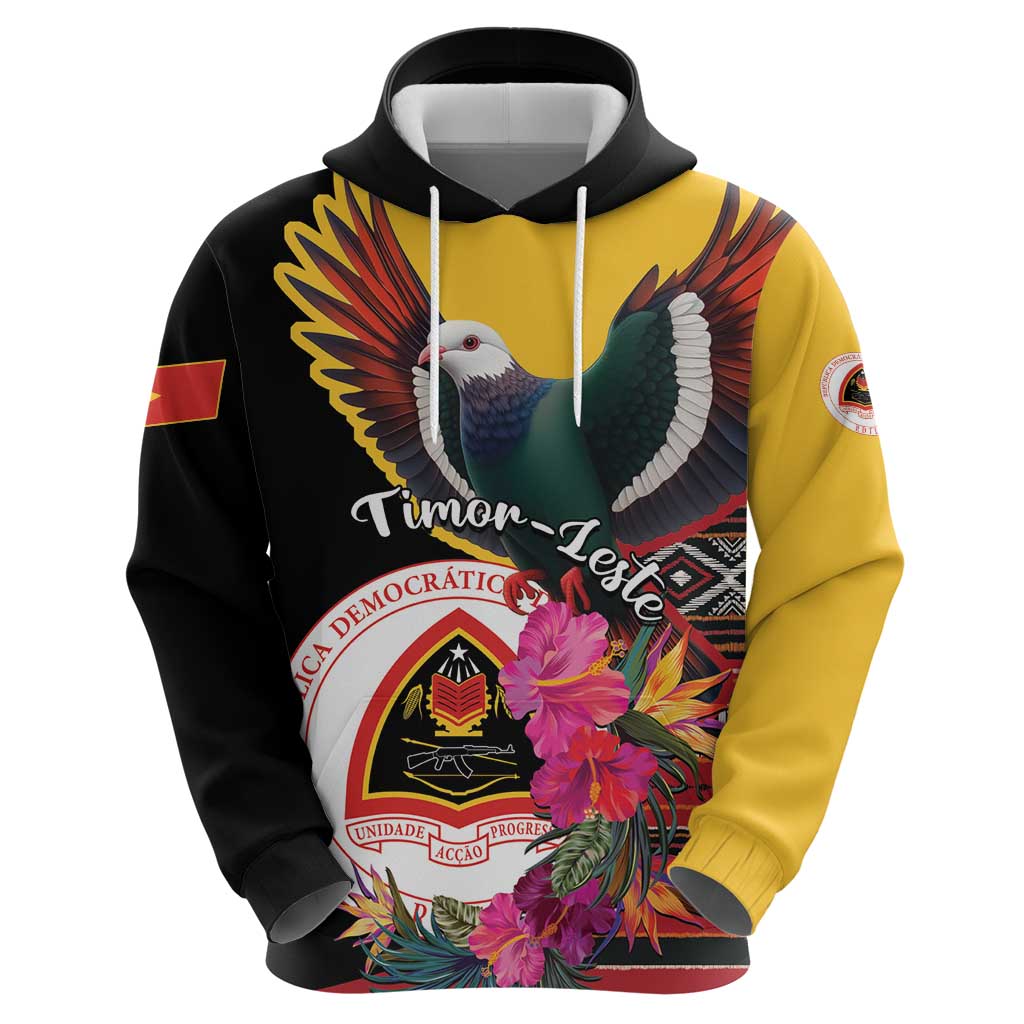 Personalized Timor-Leste Hoodie Timor Imperial Pigeon Hibiscus LT01