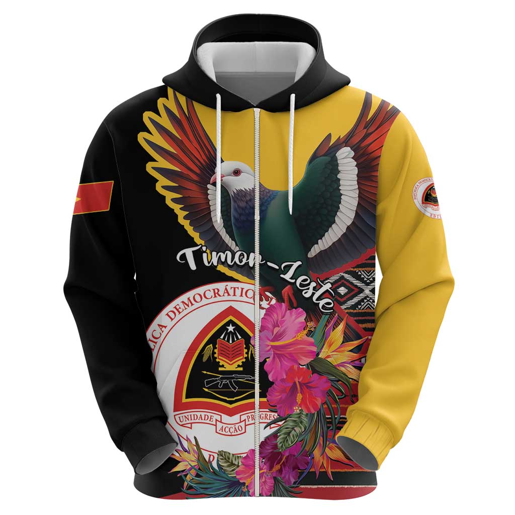 Personalized Timor-Leste Hoodie Timor Imperial Pigeon Hibiscus LT01