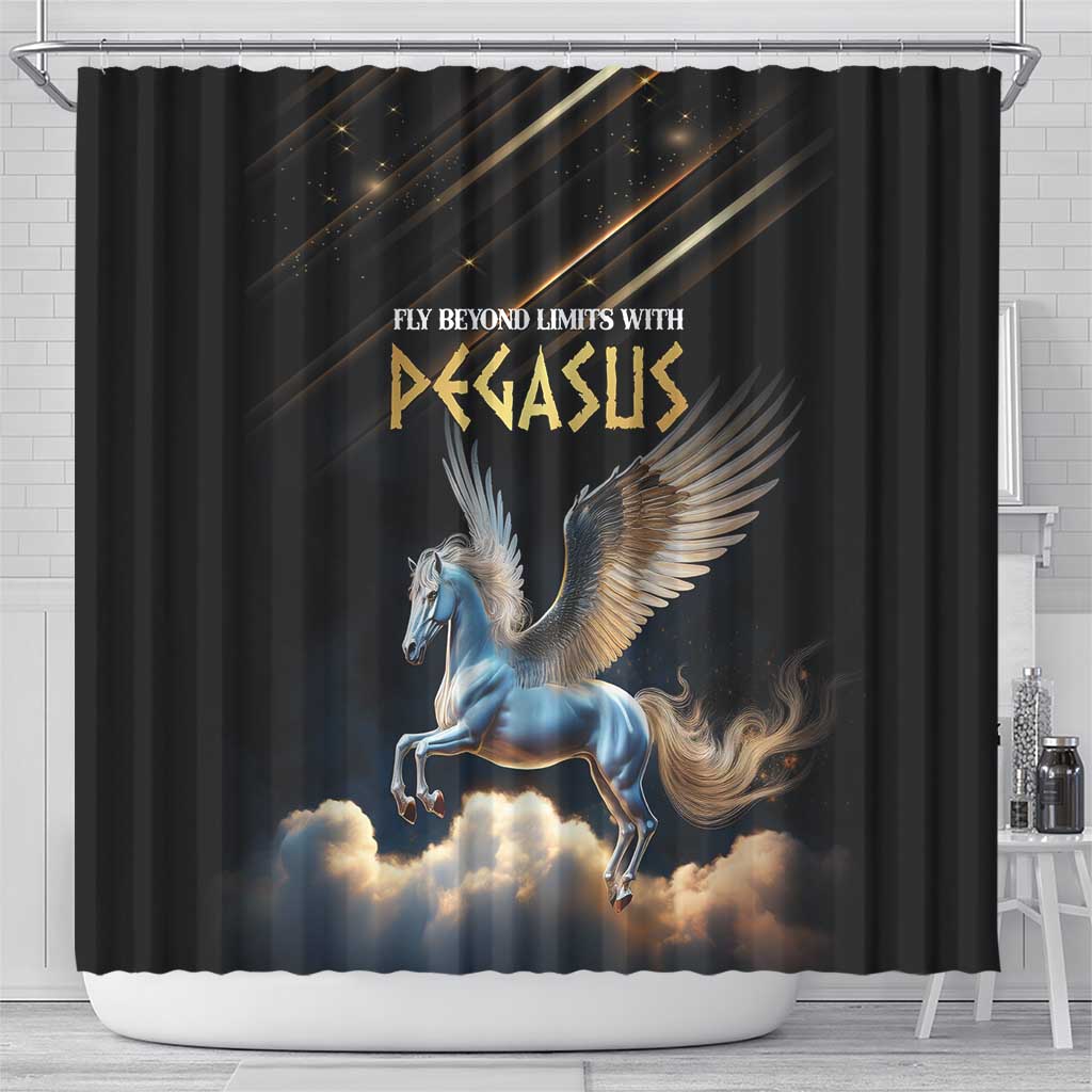 Fly Beyond Limits With Pegasus Shower Curtain LT01
