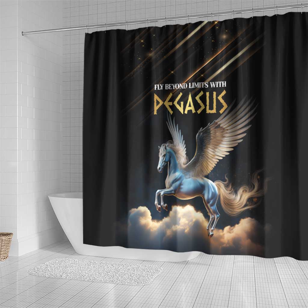 Fly Beyond Limits With Pegasus Shower Curtain LT01