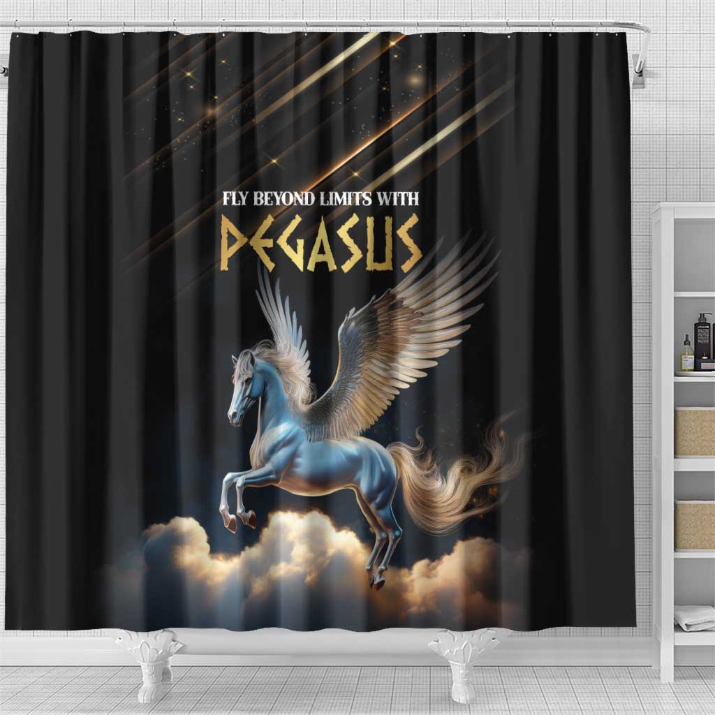 Fly Beyond Limits With Pegasus Shower Curtain LT01