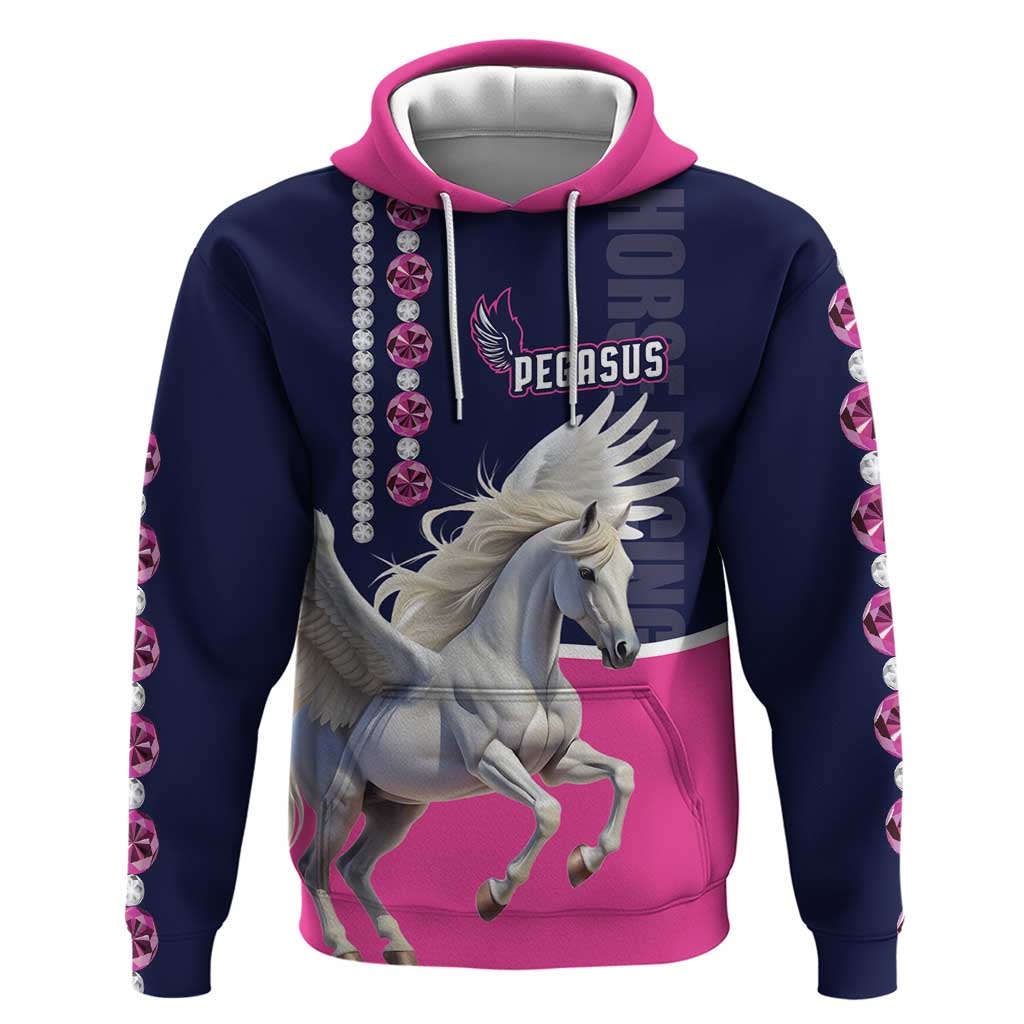 Personalized Pegasus Horse Racing Hoodie Diamond Luxury Style LT01