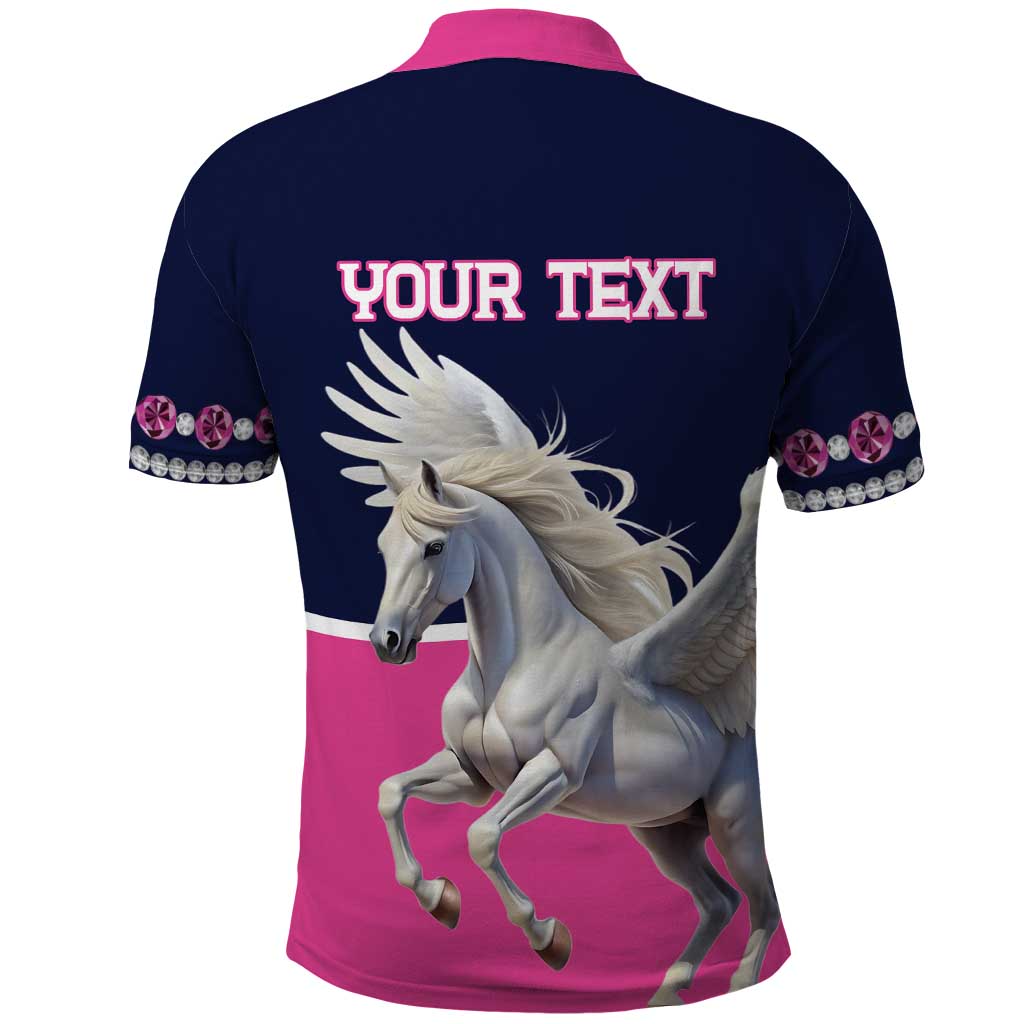 Personalized Pegasus Horse Racing Polo Shirt Diamond Luxury Style LT01