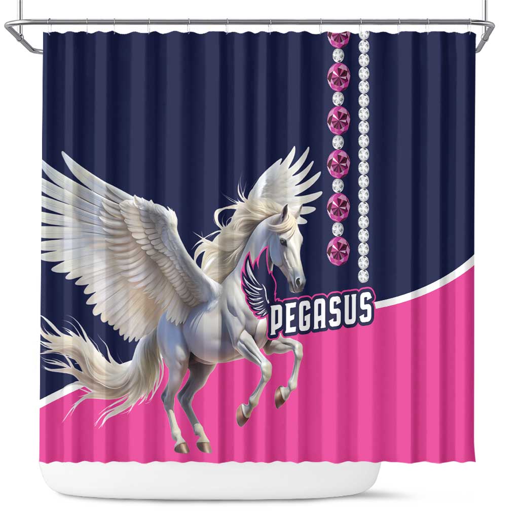 Pegasus Horse Racing Shower Curtain Diamond Luxury Style LT01