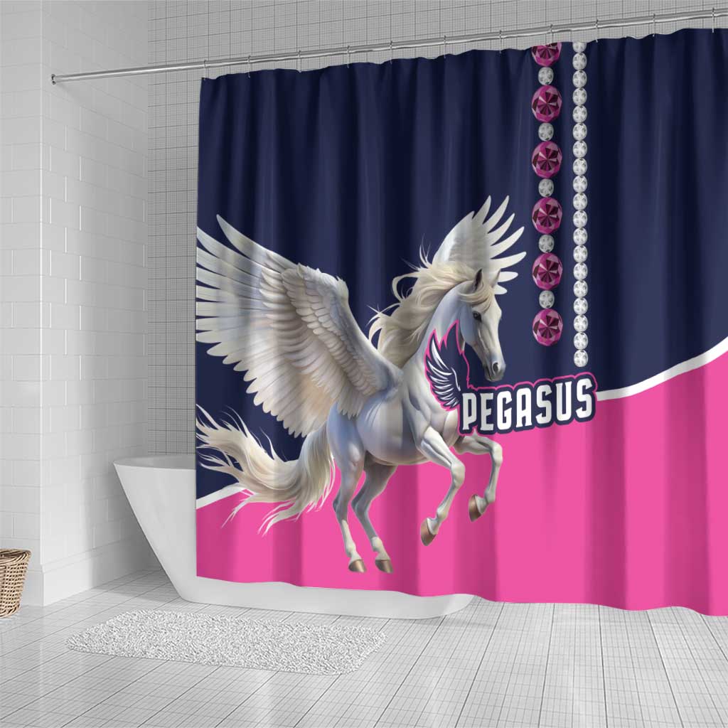 Pegasus Horse Racing Shower Curtain Diamond Luxury Style LT01