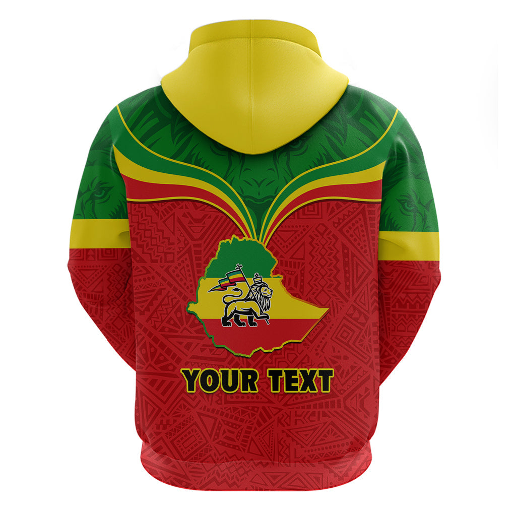 Personalised Ethiopia Hoodie Lion Of Judah Flag Style Special Version LT01