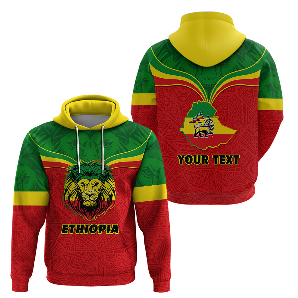 Personalised Ethiopia Hoodie Lion Of Judah Flag Style Special Version LT01