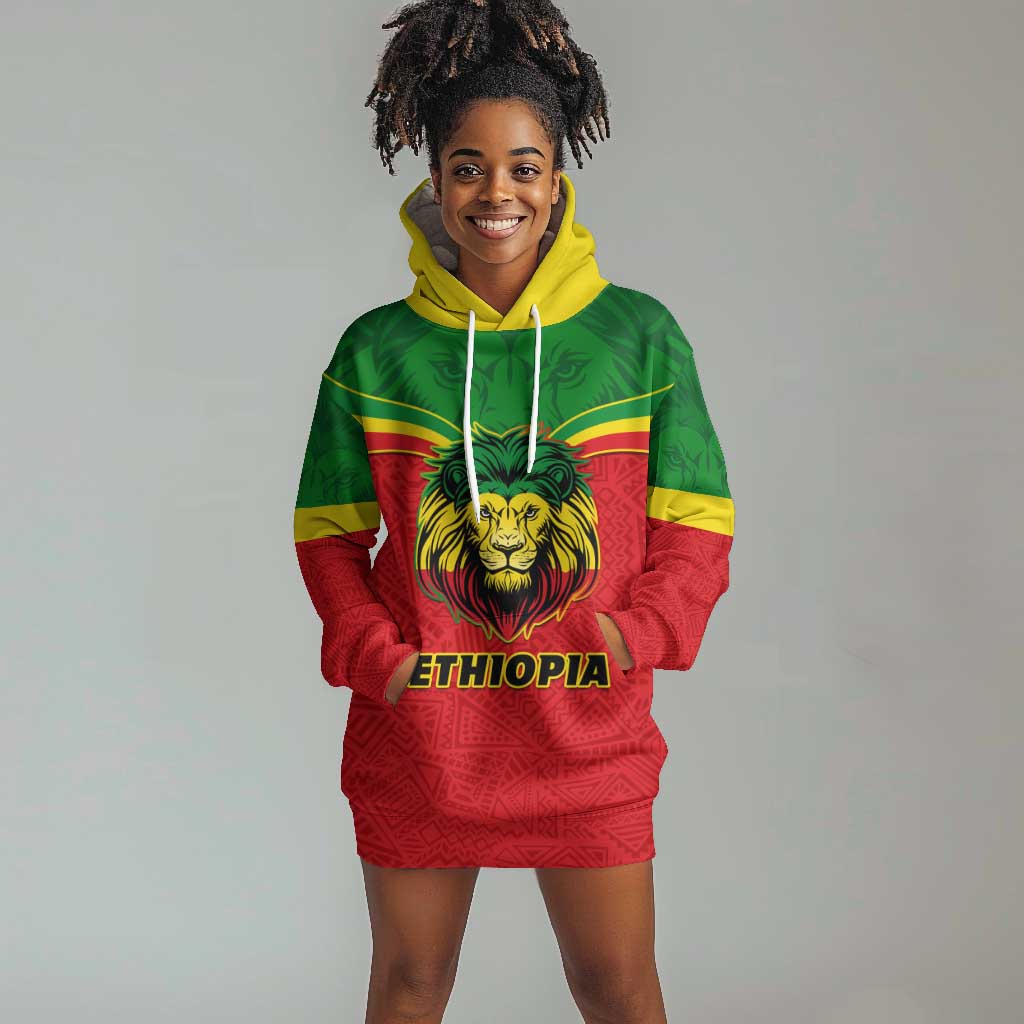 Personalized Ethiopia Hoodie Dress with Lion of Judah Flag Style - Special Version LT01