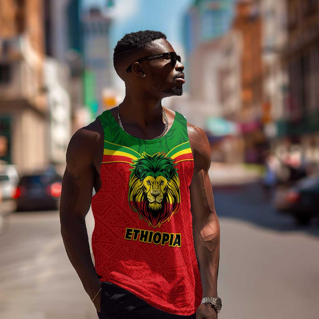 Personalized Ethiopia Men Tank Top with Lion of Judah Flag Style - Special Version LT01