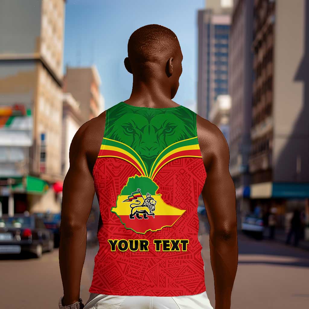 Personalized Ethiopia Men Tank Top with Lion of Judah Flag Style - Special Version LT01