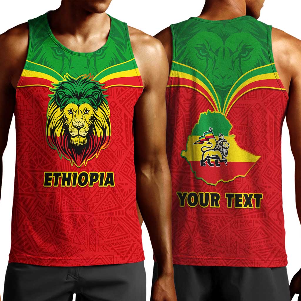 Personalized Ethiopia Men Tank Top with Lion of Judah Flag Style - Special Version LT01