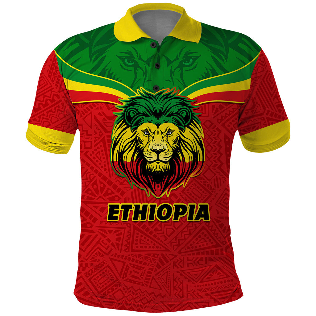 Personalised Ethiopia Polo Shirt Lion Of Judah Flag Style Special Version LT01