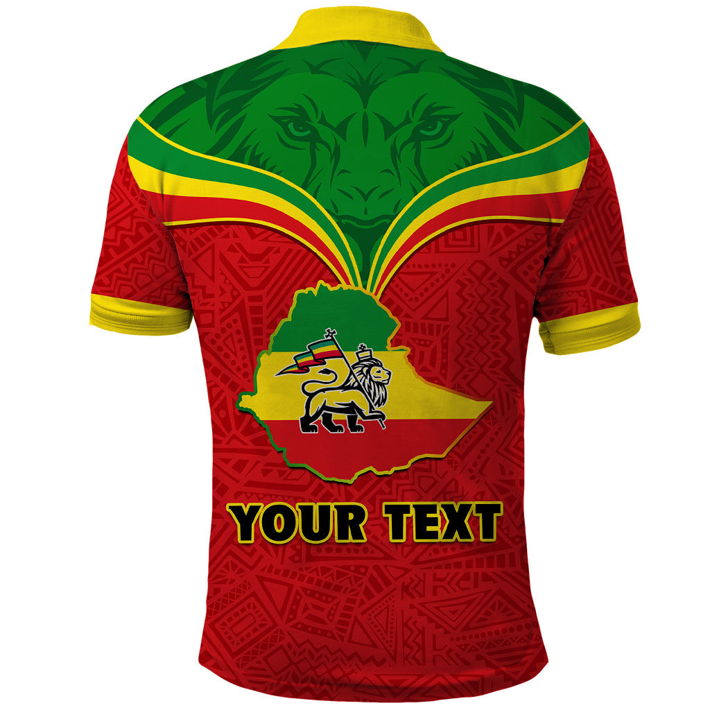 Personalised Ethiopia Polo Shirt Lion Of Judah Flag Style Special Version LT01