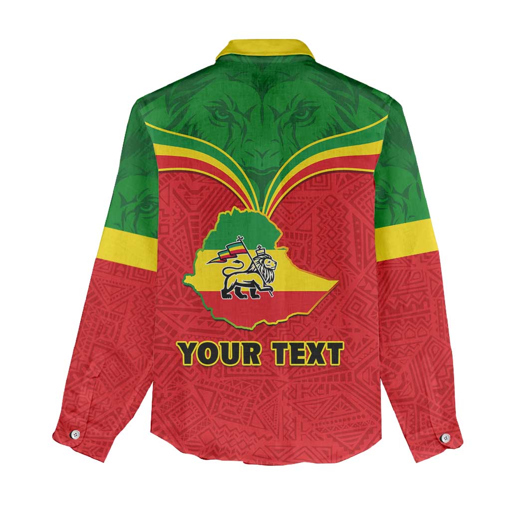 Personalized Ethiopia Women Casual Shirt with Lion of Judah Flag Style - Special Version LT01