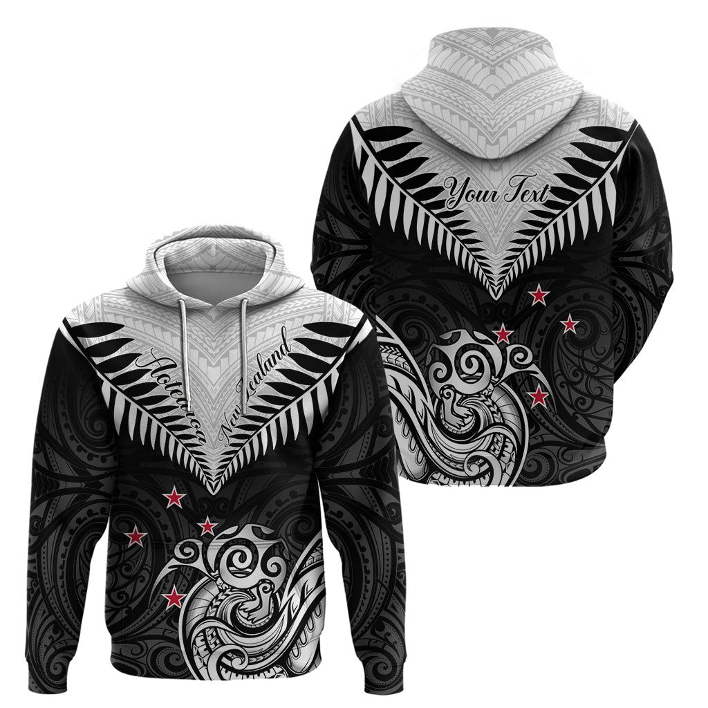 Personalised New Zealand Hoodie Aotearoa Maori Kiwi Black Fern LT01