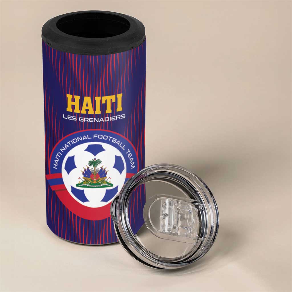 Custom Afro Haiti Football 4 in 1 Can Cooler Tumbler Come On Les Grenadiers LT01