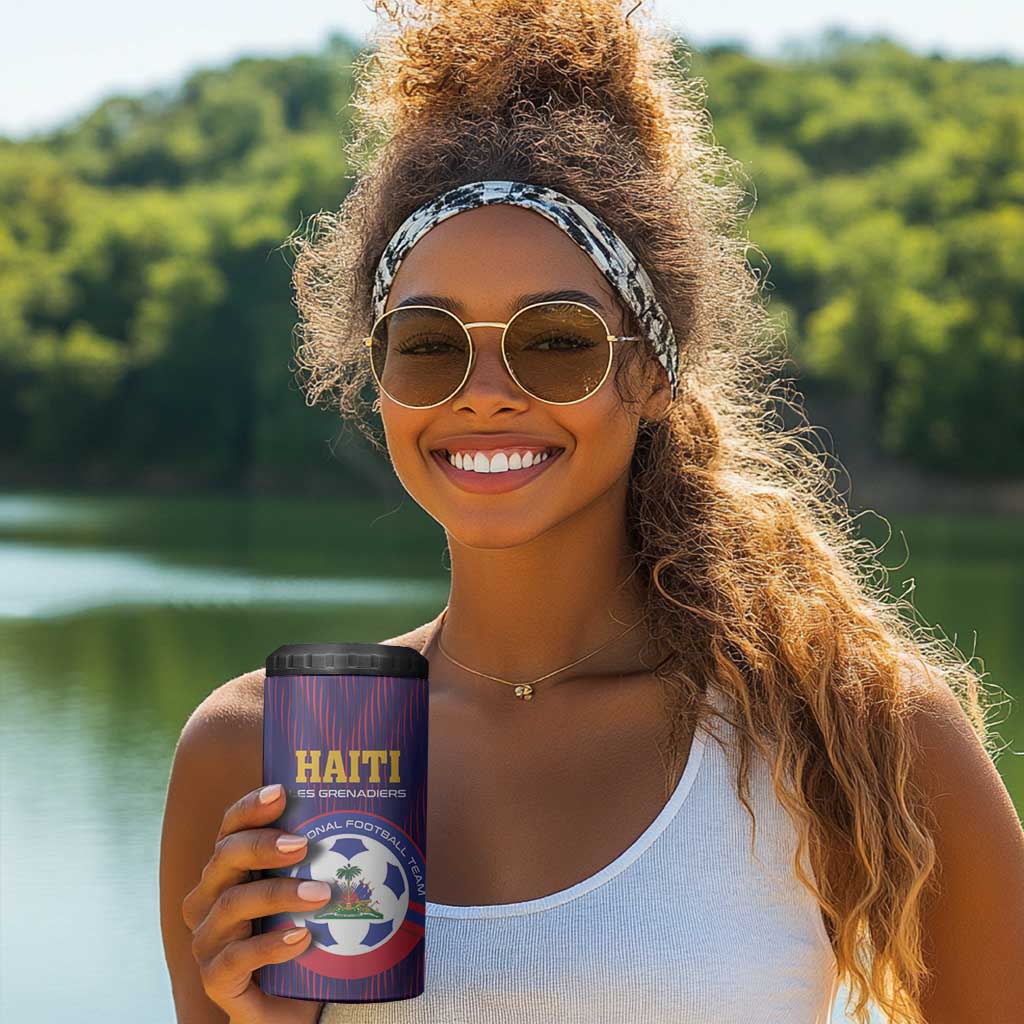 Custom Afro Haiti Football 4 in 1 Can Cooler Tumbler Come On Les Grenadiers LT01