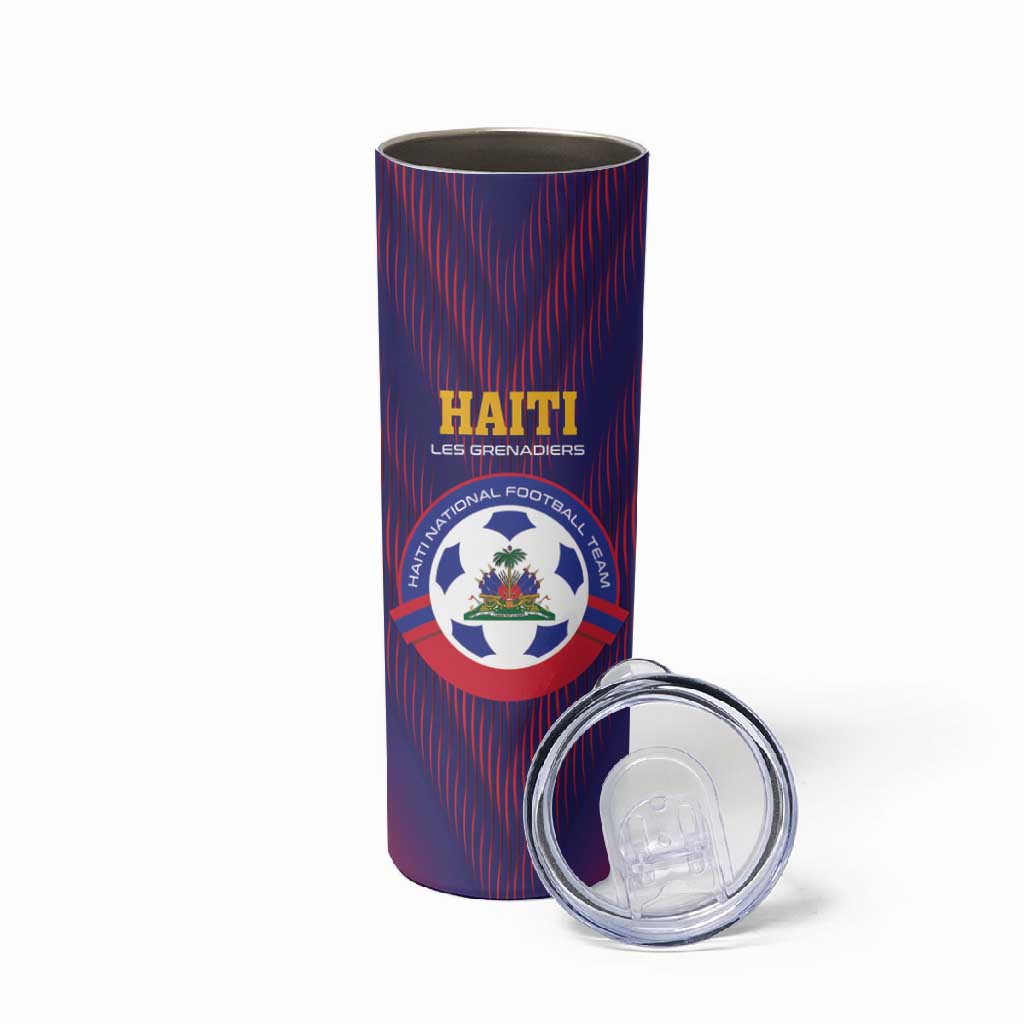 Custom Afro Haiti Football Skinny Tumbler Come On Les Grenadiers LT01