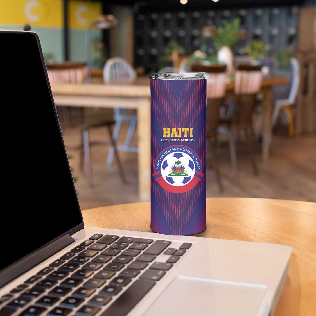 Custom Afro Haiti Football Skinny Tumbler Come On Les Grenadiers LT01