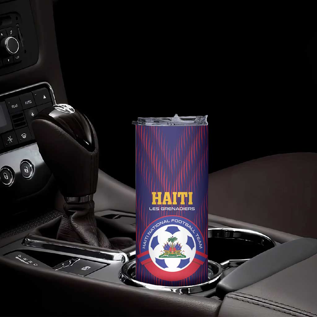 Custom Afro Haiti Football Skinny Tumbler Come On Les Grenadiers LT01