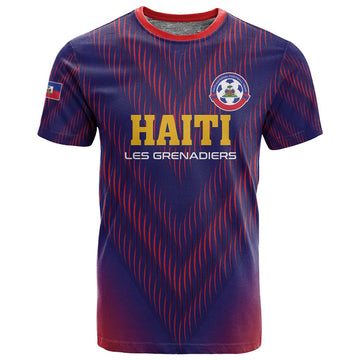 Custom Afro Haiti Football T shirt Come On Les Grenadiers LT01