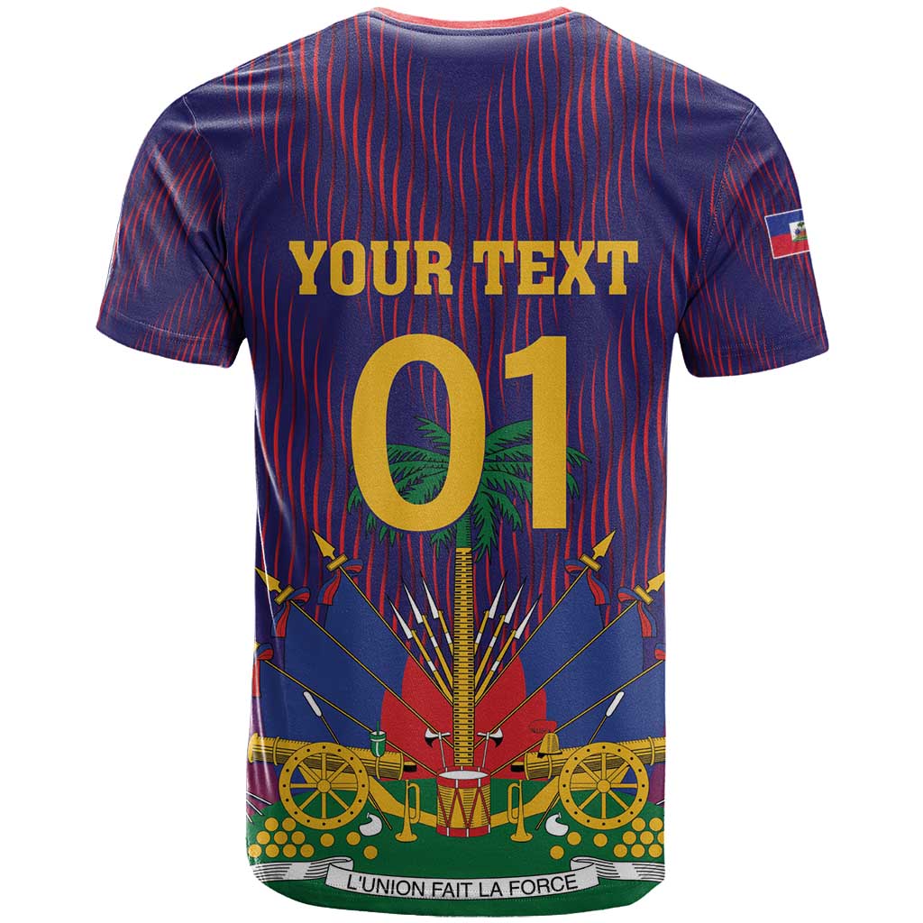 Custom Afro Haiti Football T shirt Come On Les Grenadiers LT01