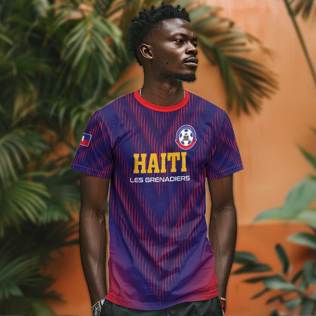 Custom Afro Haiti Football T shirt Come On Les Grenadiers LT01