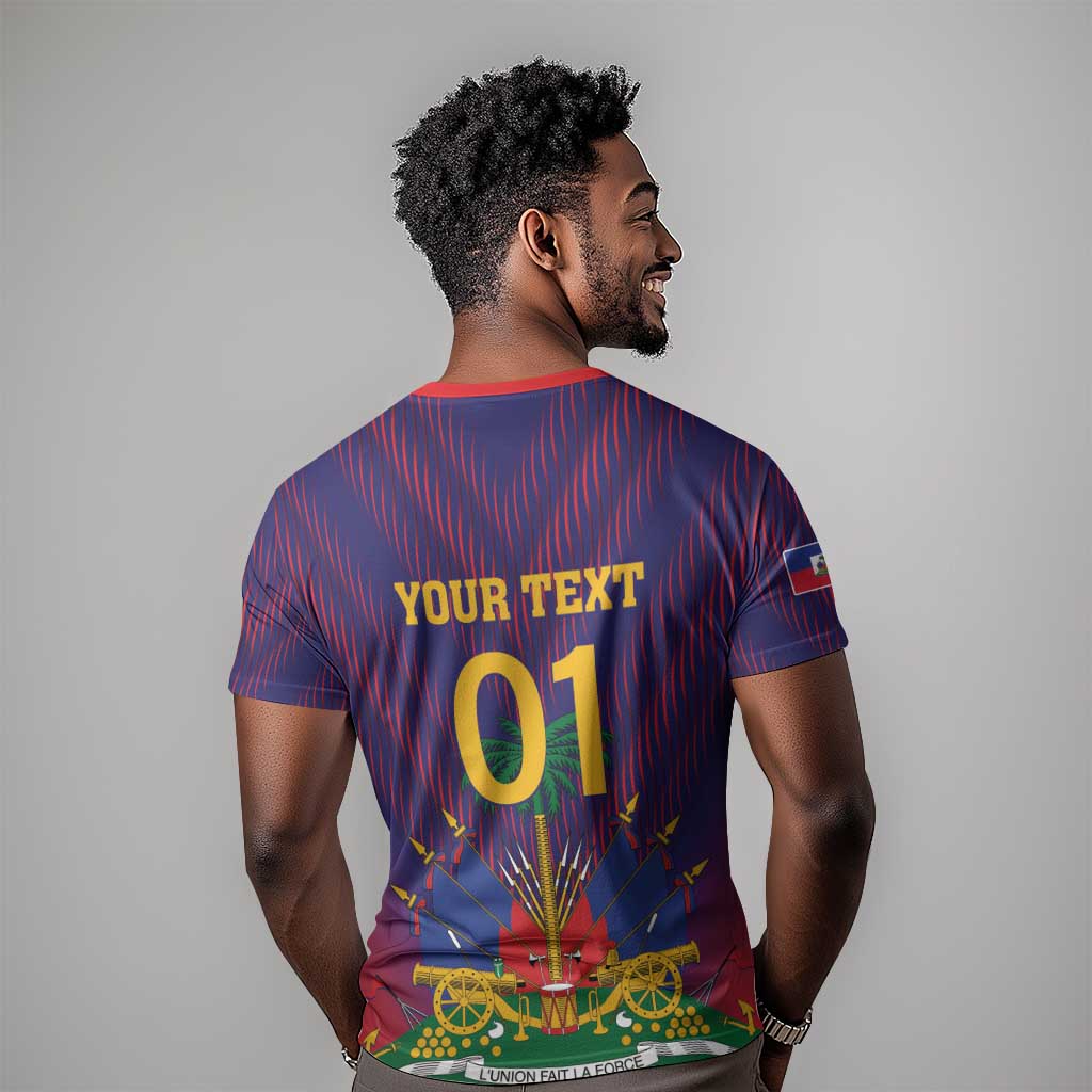 Custom Afro Haiti Football T shirt Come On Les Grenadiers LT01