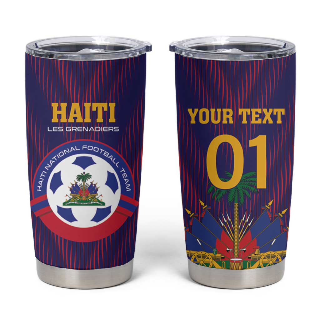 Custom Afro Haiti Football Tumbler Cup Come On Les Grenadiers LT01