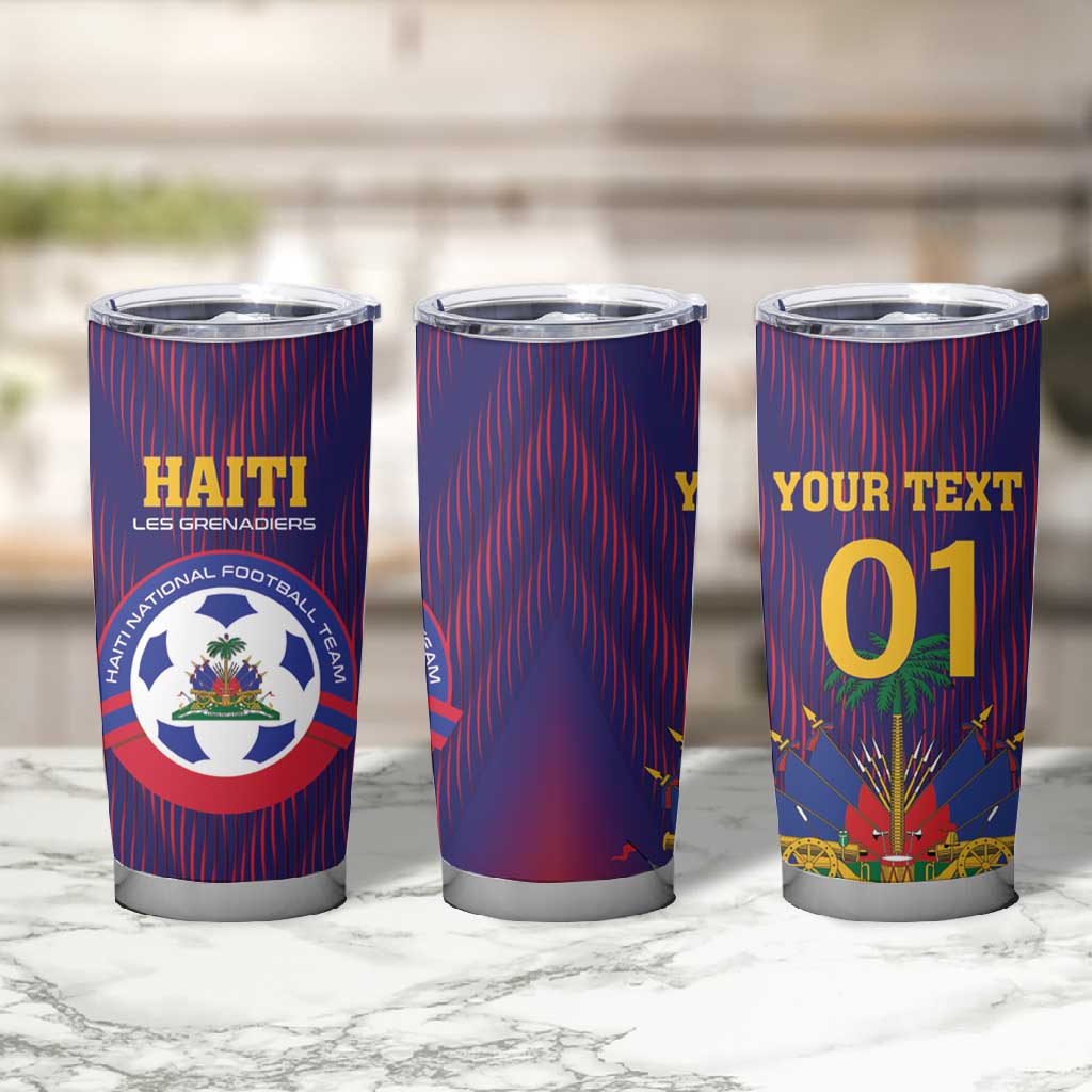 Custom Afro Haiti Football Tumbler Cup Come On Les Grenadiers LT01