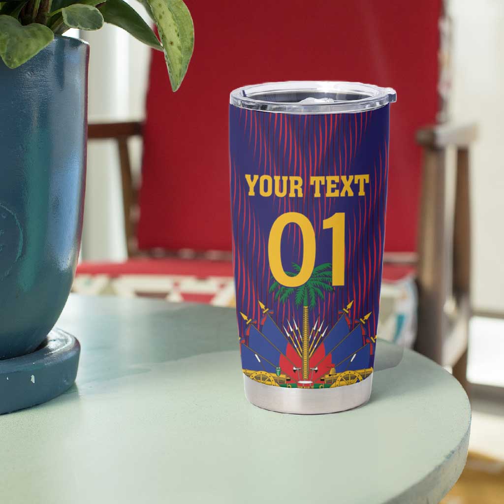 Custom Afro Haiti Football Tumbler Cup Come On Les Grenadiers LT01