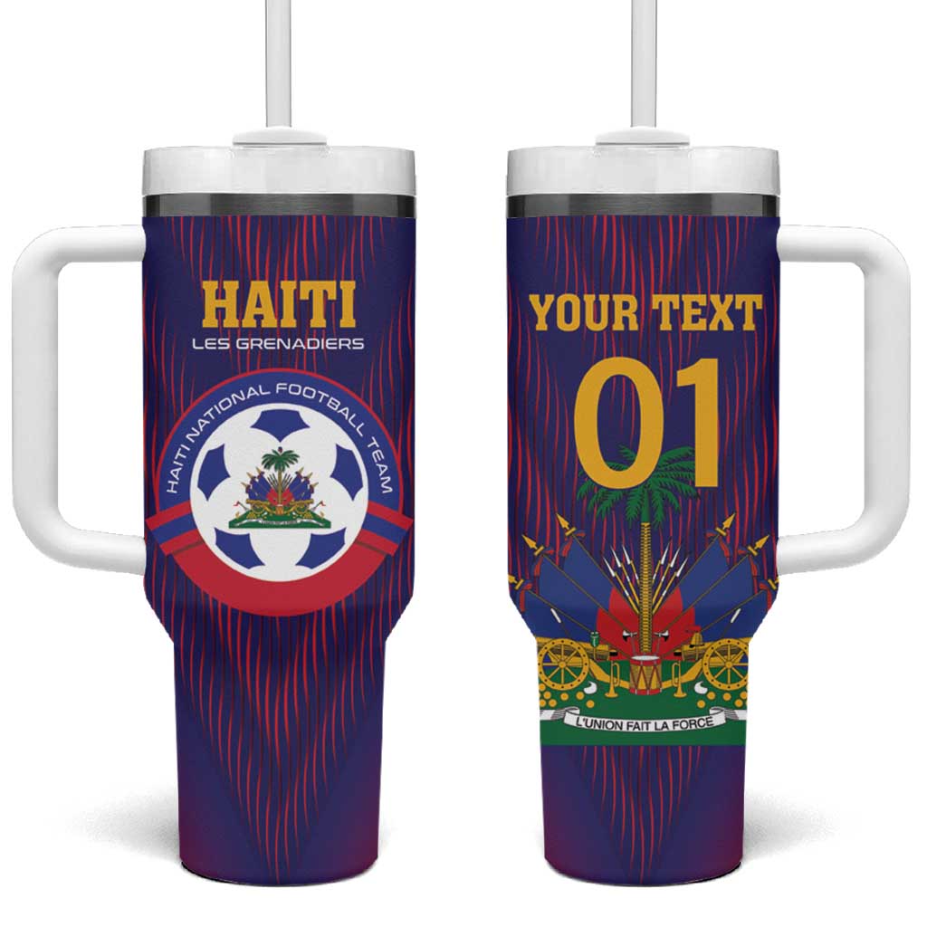 Custom Afro Haiti Football Tumbler With Handle Come On Les Grenadiers LT01