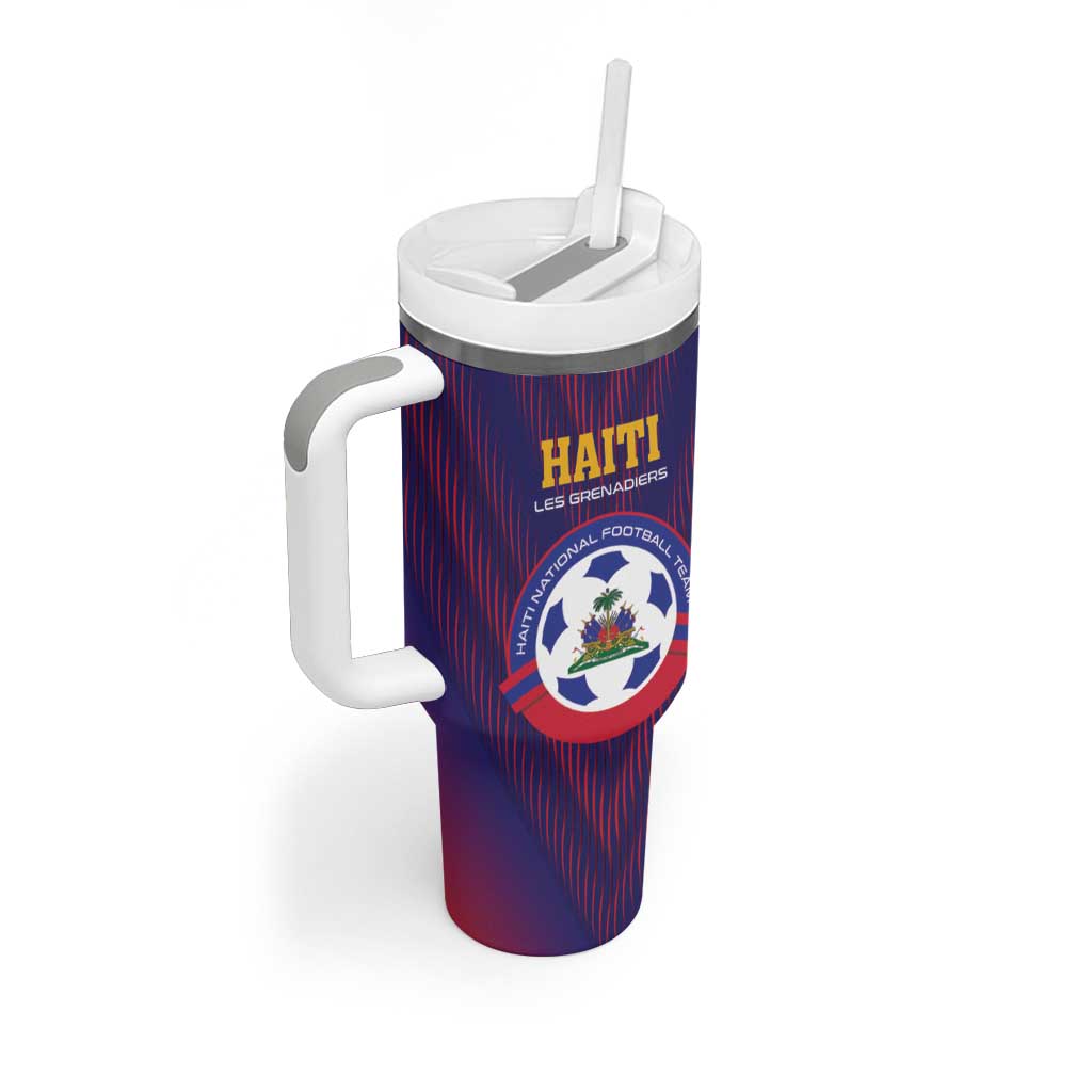 Custom Afro Haiti Football Tumbler With Handle Come On Les Grenadiers LT01
